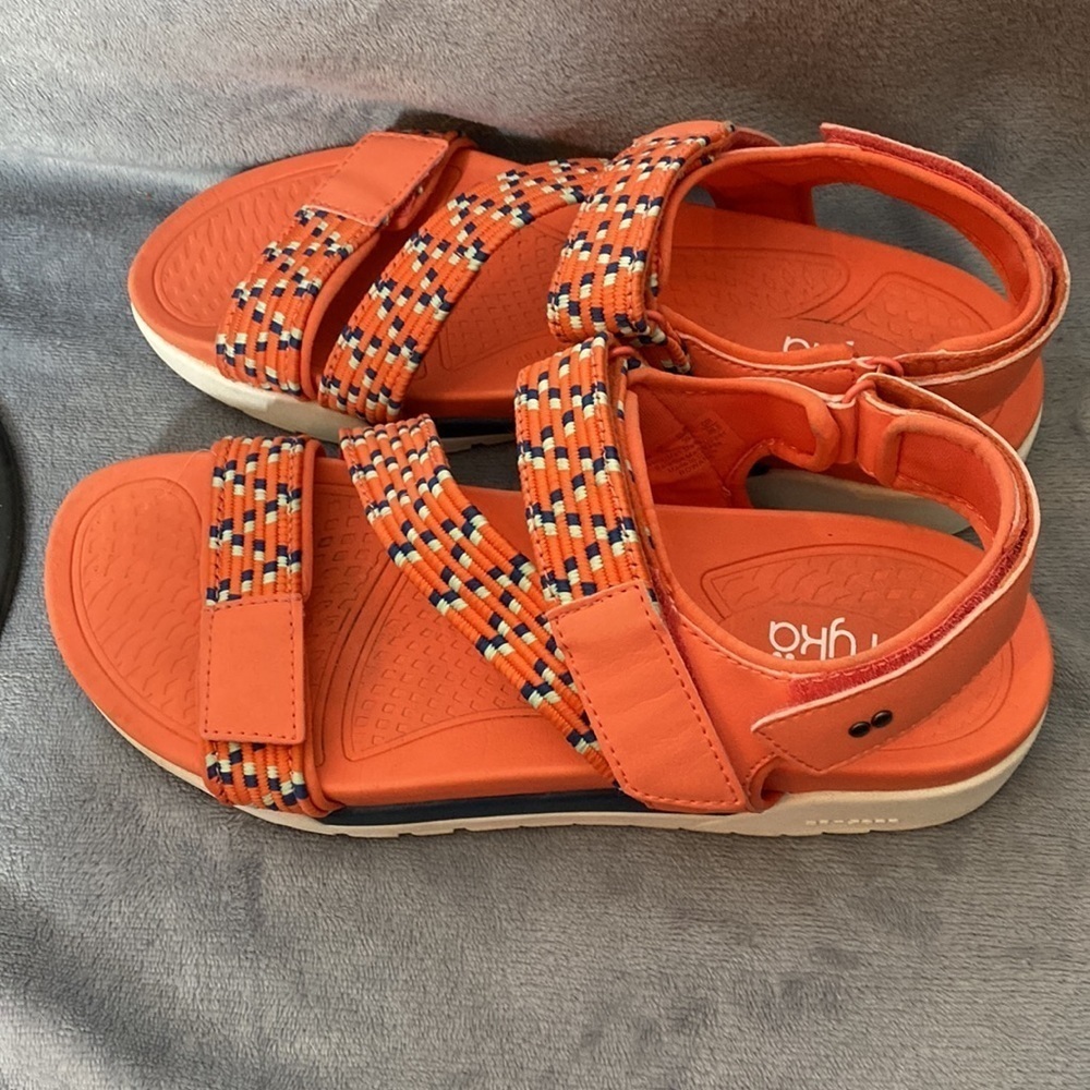 Ryka Rowana Sport Sandals Living Coral Elastic Strap Comfort Size 9.5 - Picture 3 of 8